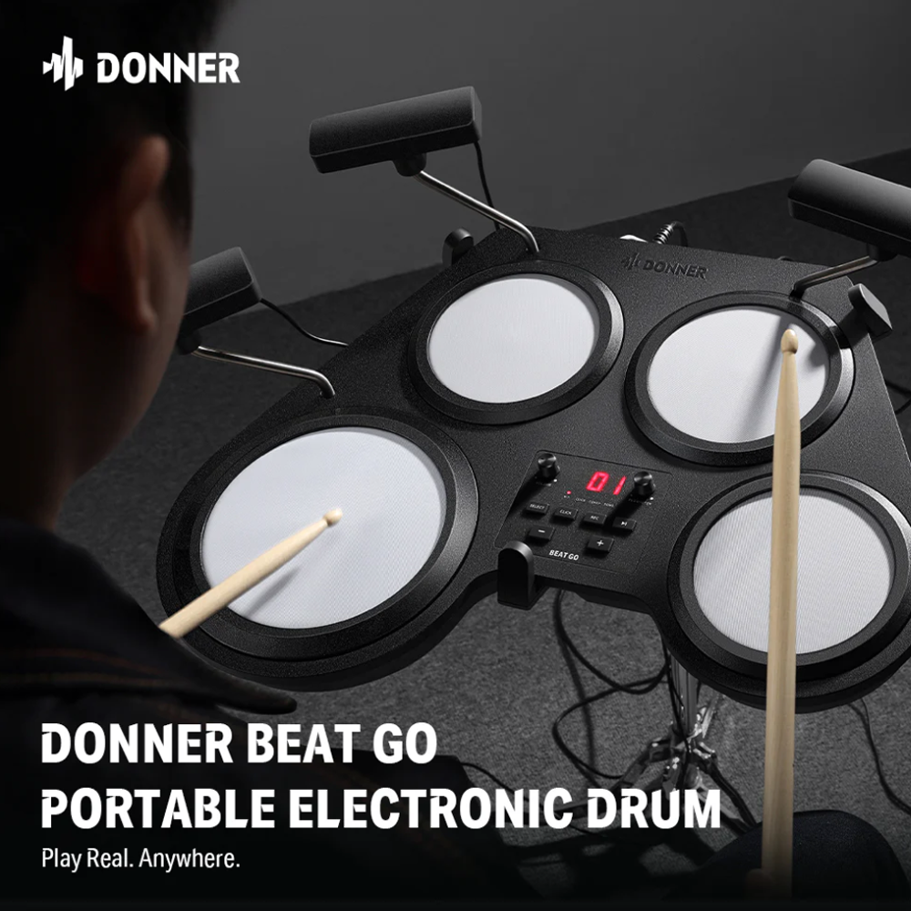 Donner Beat Go Electronic Drum Set – Portable Beginner Drum Kit