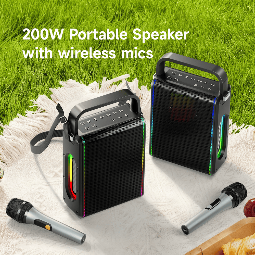 Moukey MPS5 Portable Karaoke Machine | 200W Bluetooth Speaker