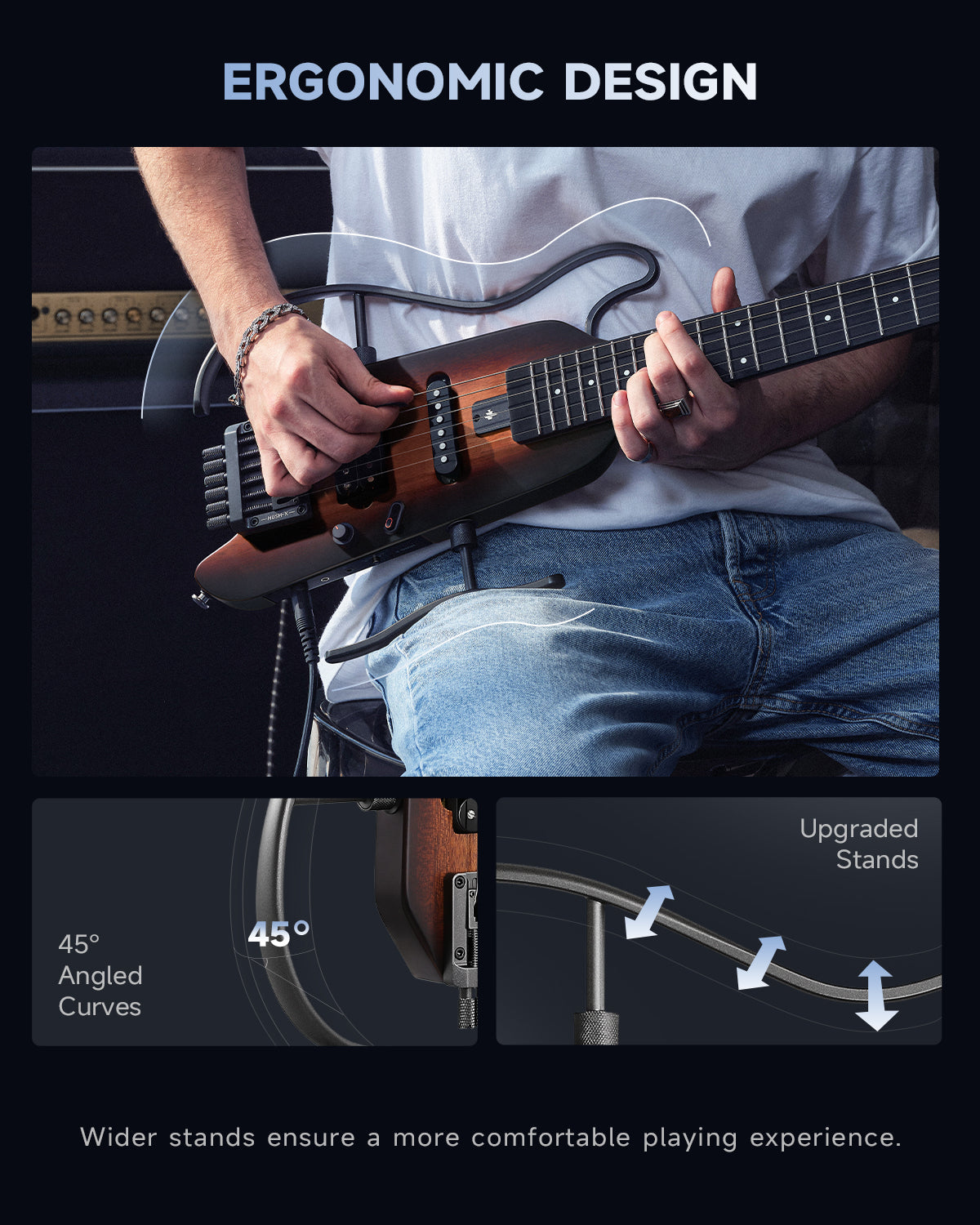 Donner HUSH™ X Electric Guitar-Sunburst##