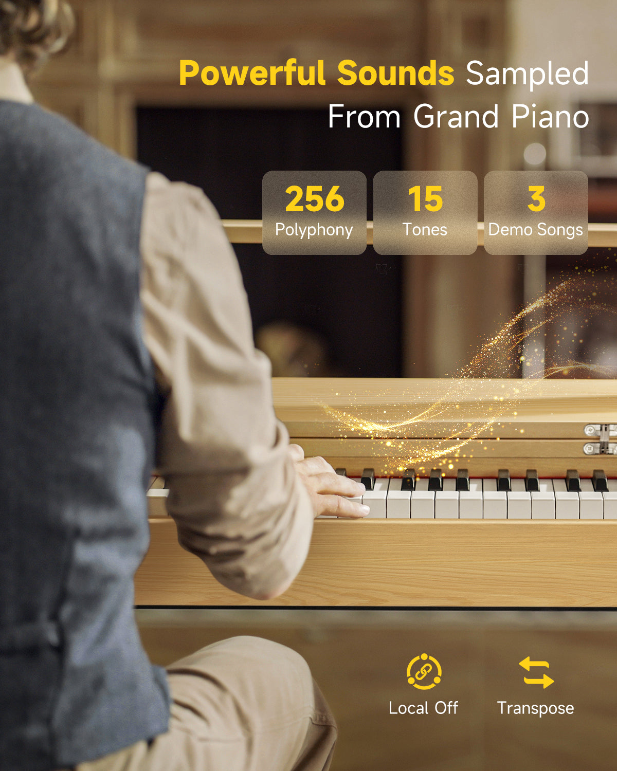 Donner Oura R300 88-key Home Digital Piano-Light Wood##