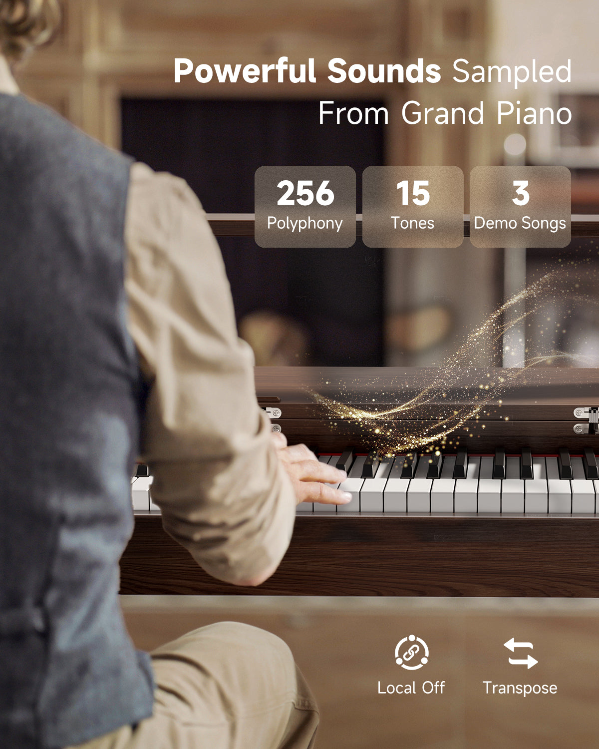 Donner Oura R300 88-key Home Digital Piano-Walnut##