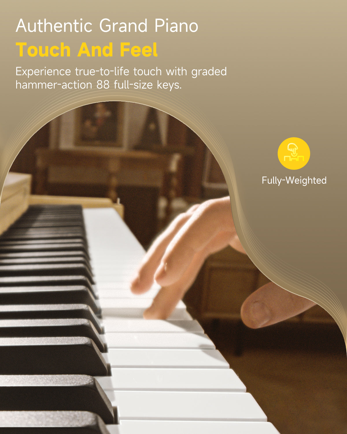 Donner Oura R300 88-key Home Digital Piano-Light Wood##