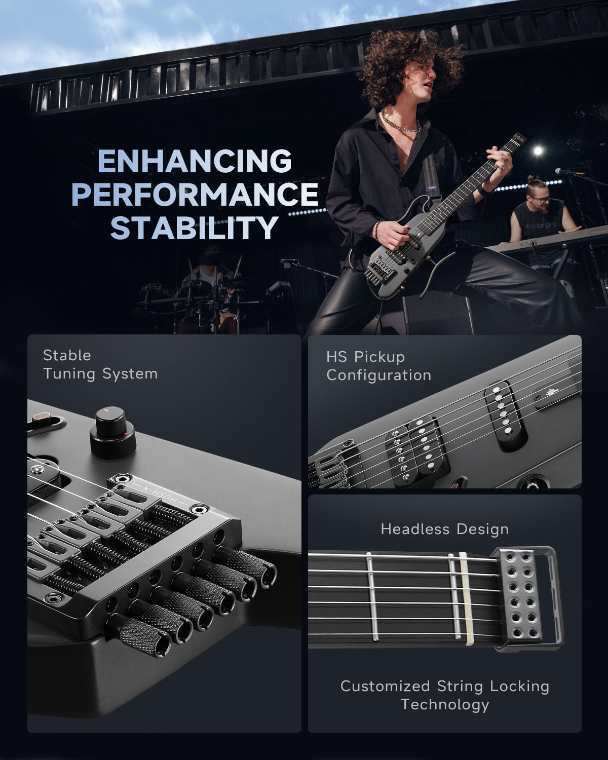 Donner HUSH™ X Electric Guitar-Black##