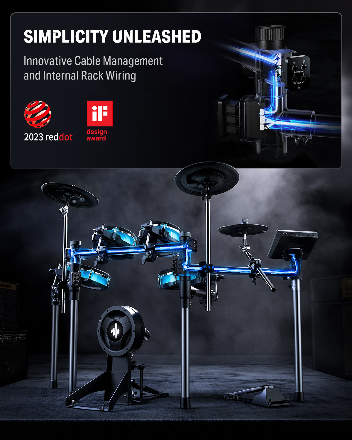 Donner BackBeat Electronic Drum Set with 7" Touch Screen and 1126 Sounds