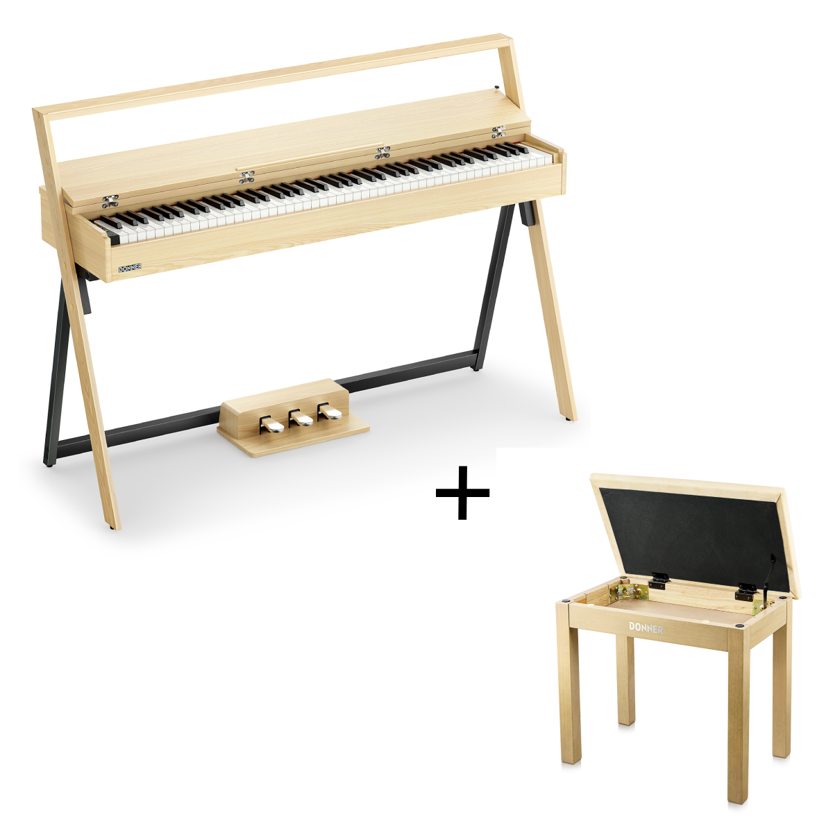 Donner Oura R300 88-key Home Digital Piano-Light Wood##