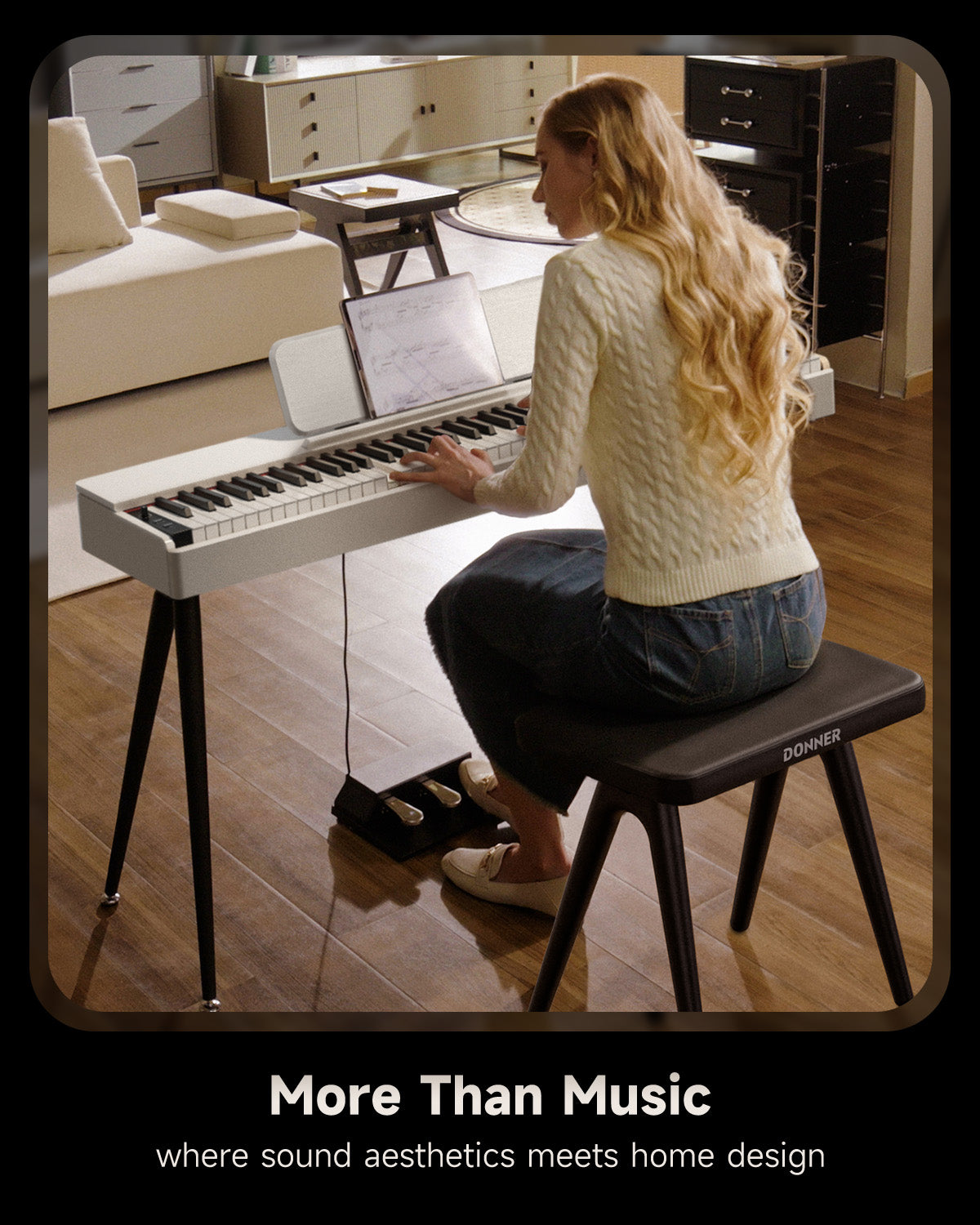 Donner OURA S100 88-Key Graded Hammer Weighted Digital Piano-White##