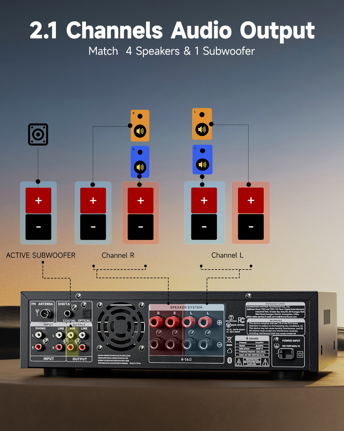 Donner MAMP2 2 Channel Amplifier