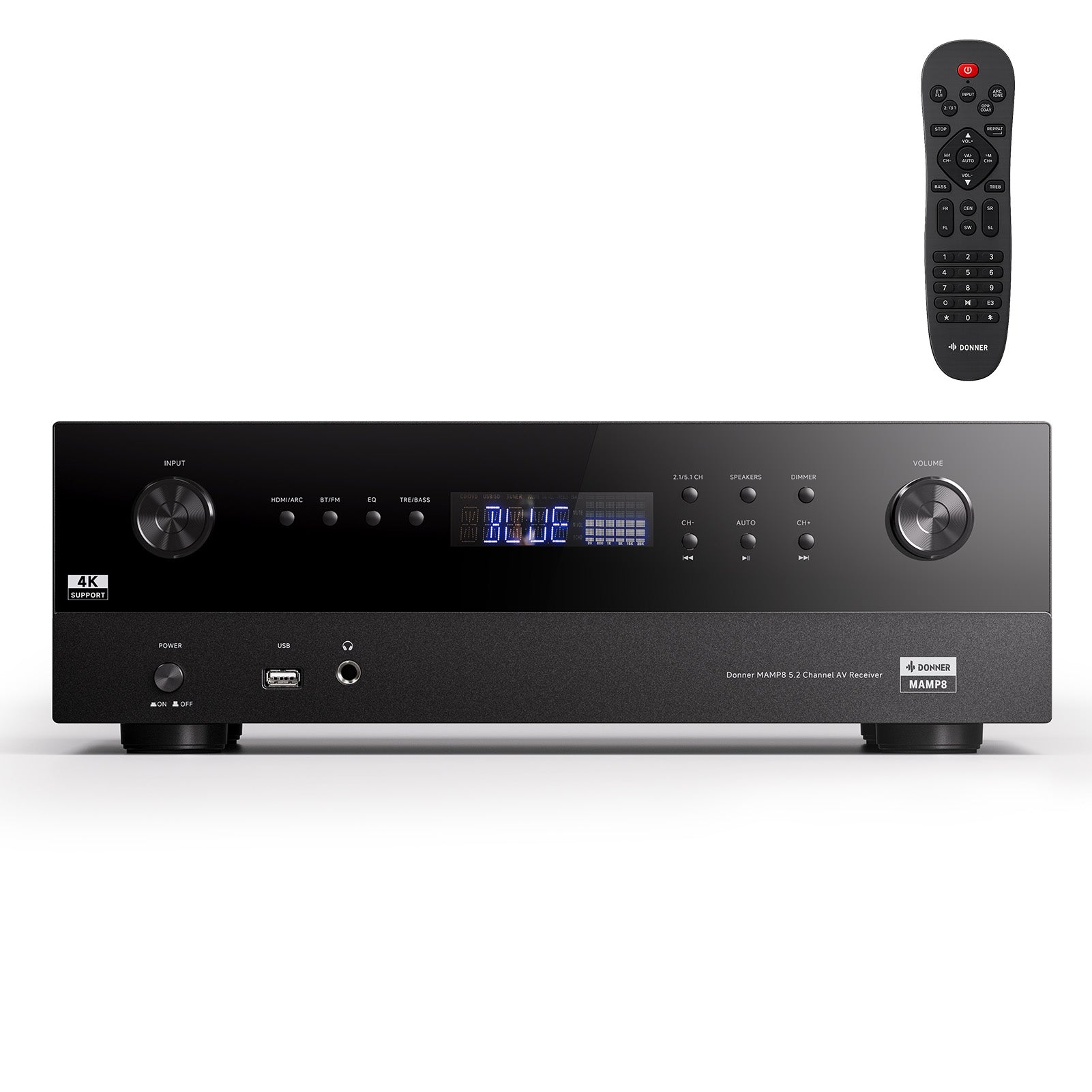 Donner MAMP8 5.2 Channel AV Receiver Amplifier