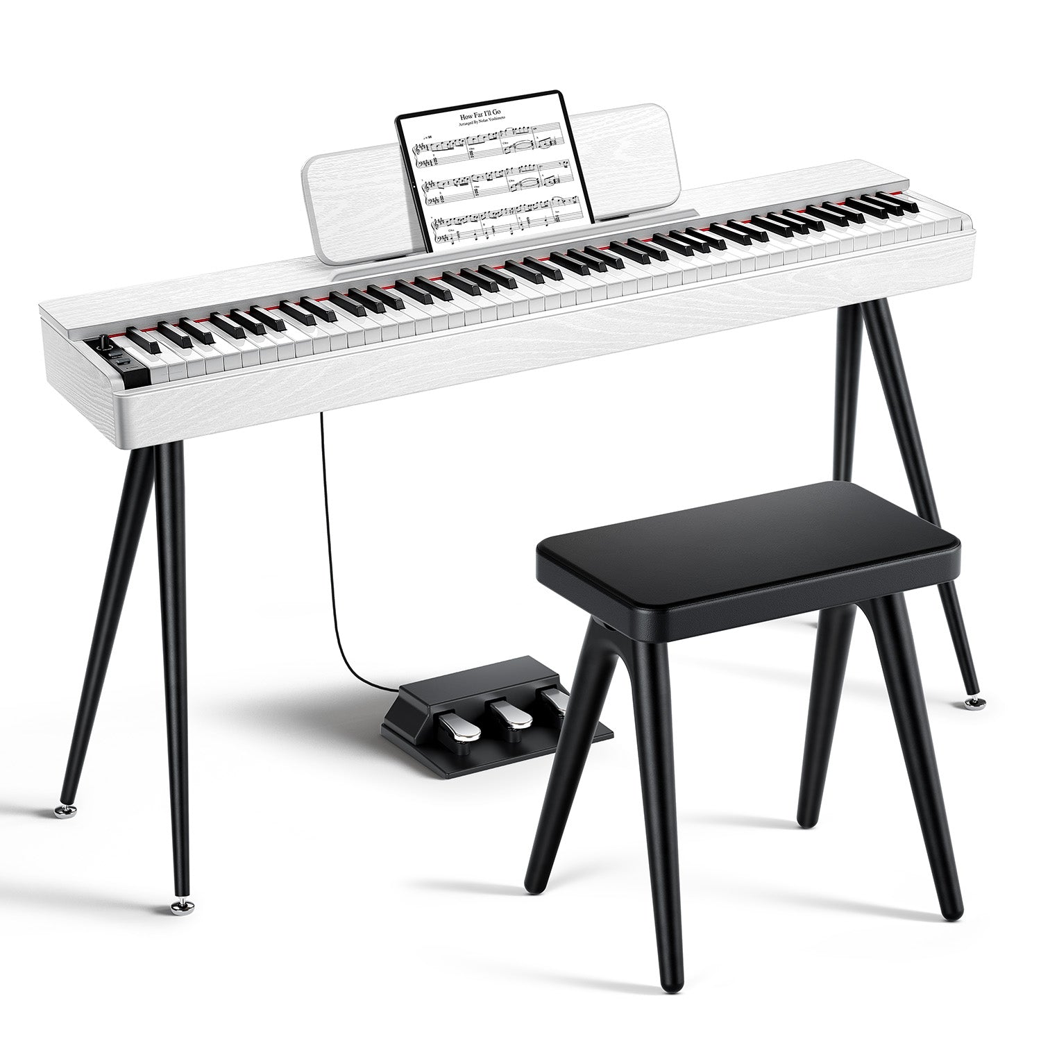 Donner OURA S100 88-Key Graded Hammer Weighted Digital Piano-White##