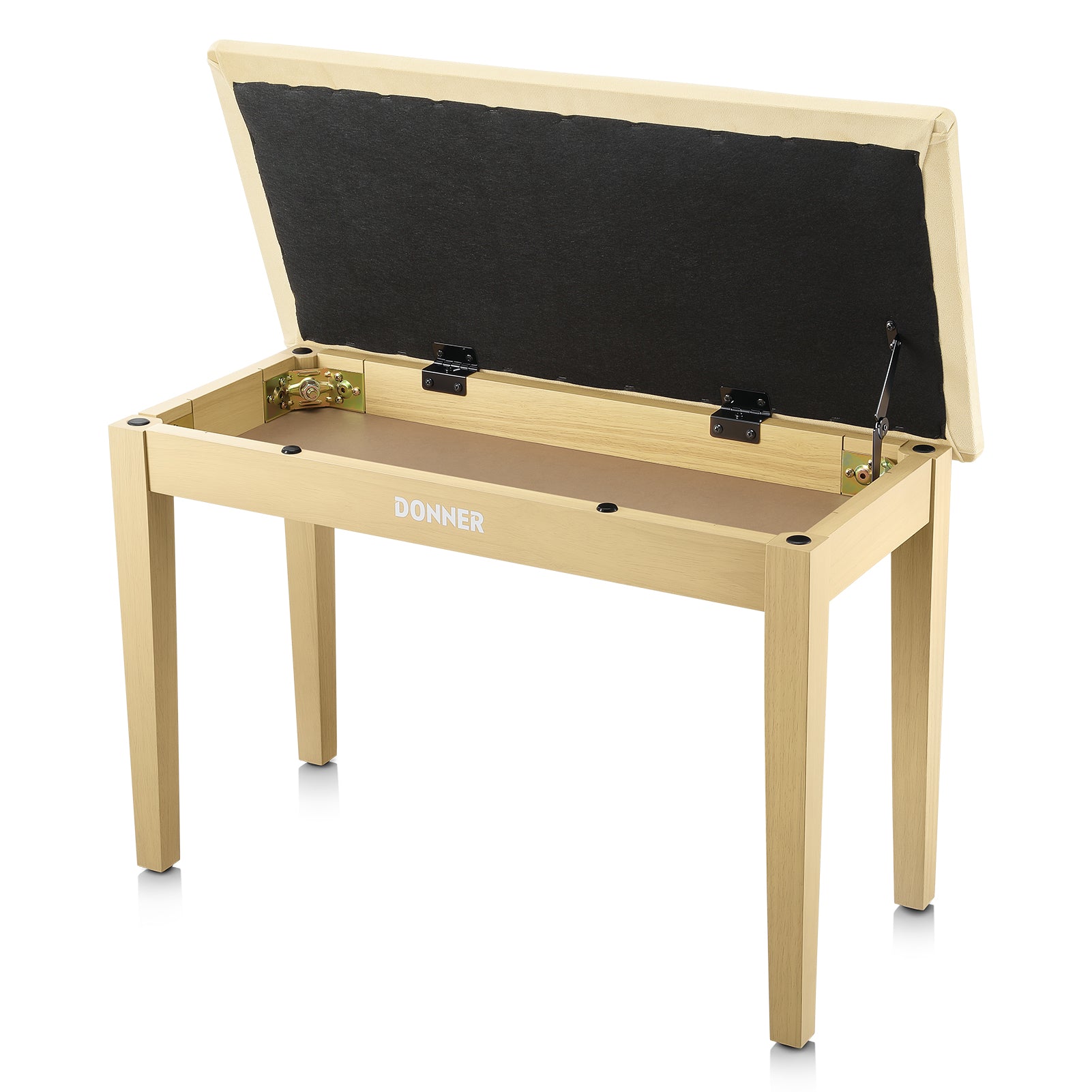 Donner Duet Piano Bench Stool with Storage Beige