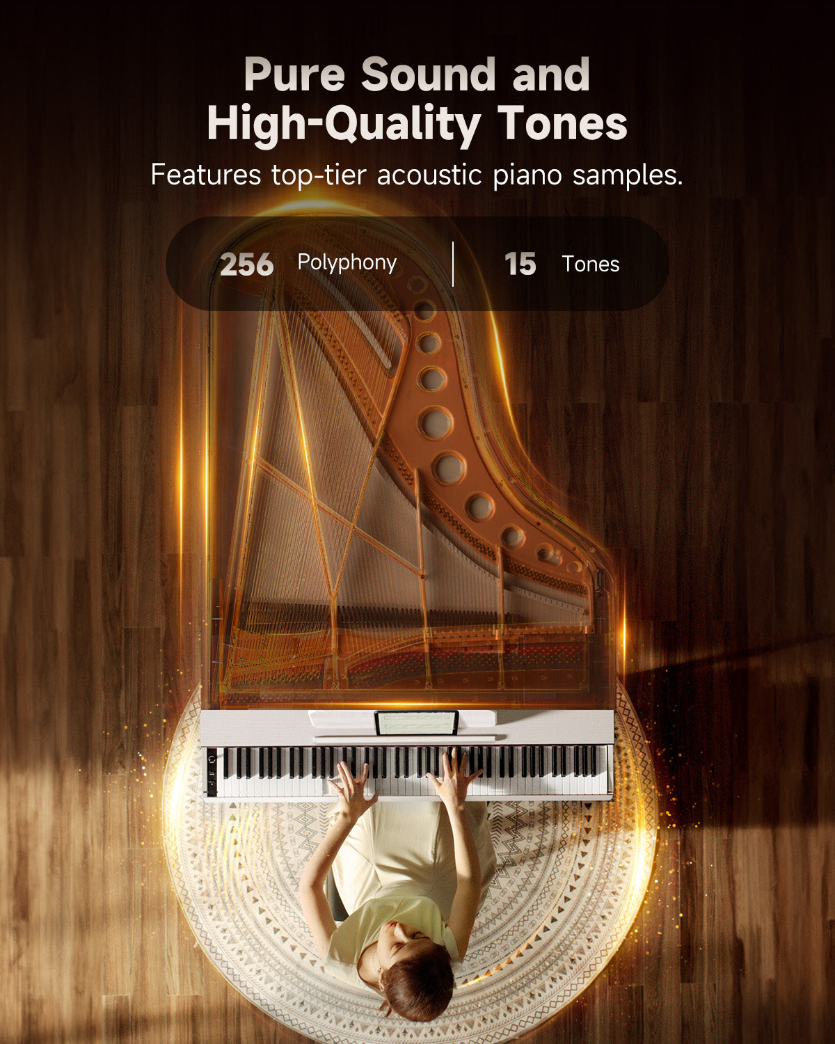 Donner OURA S100 88-Key Graded Hammer Weighted Digital Piano-White##