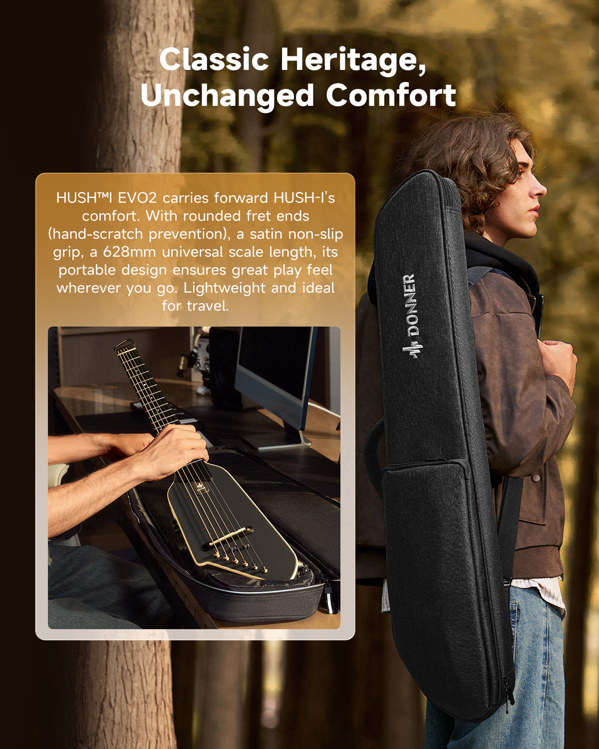 Donner HUSH™ I EVO2 Guitar-Balck##