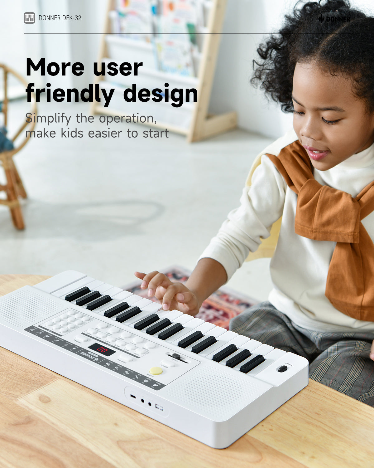 Donner DEK-32 32 keys Electronic Keyboard-White##