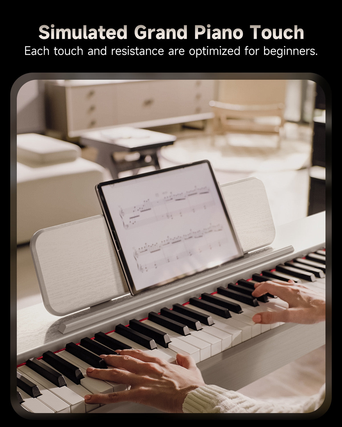Donner OURA S100 88-Key Graded Hammer Weighted Digital Piano-White##