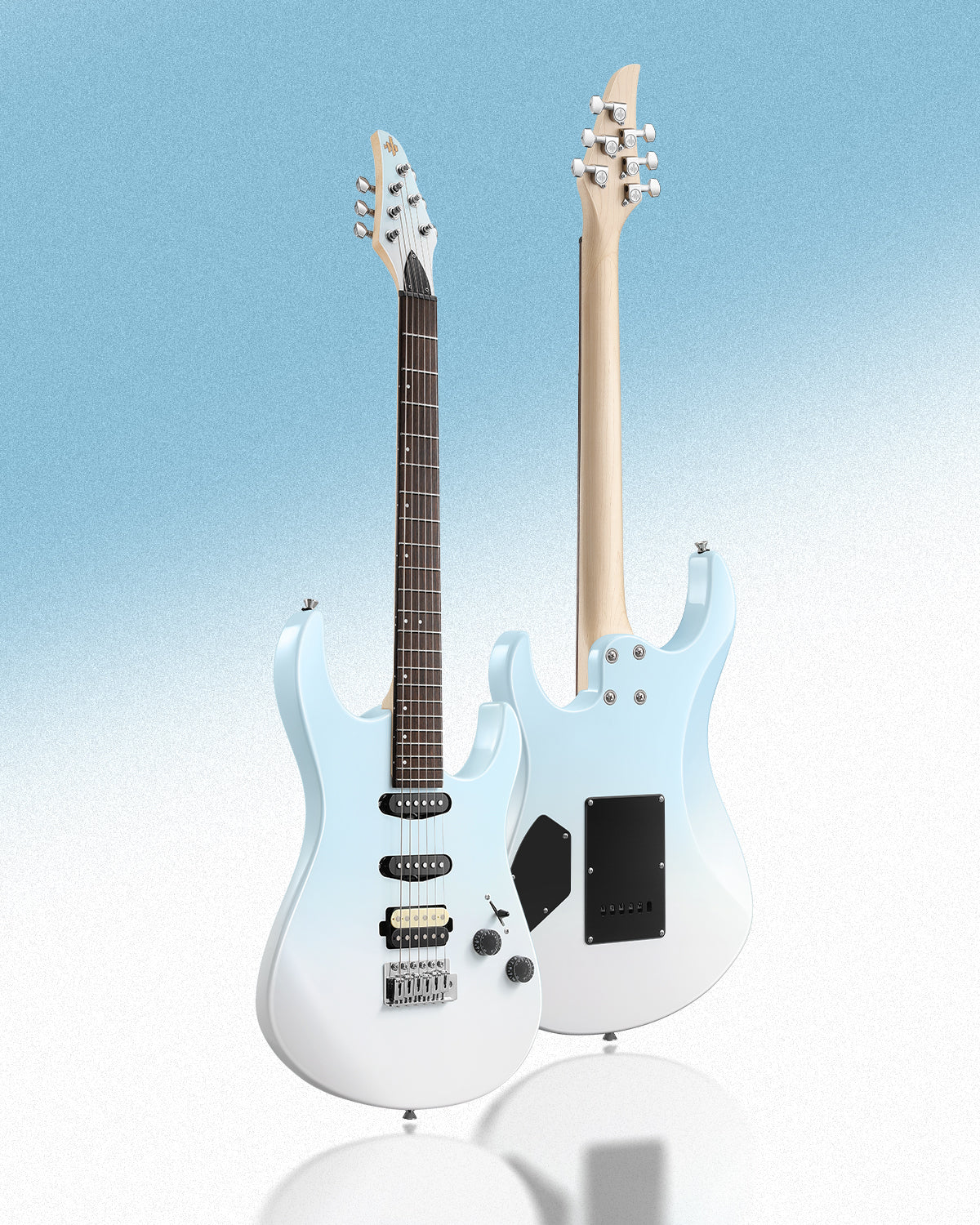 Donner DMT-66 Electric Guitar with Ceramic Single-Coil-Blue White Gradient##