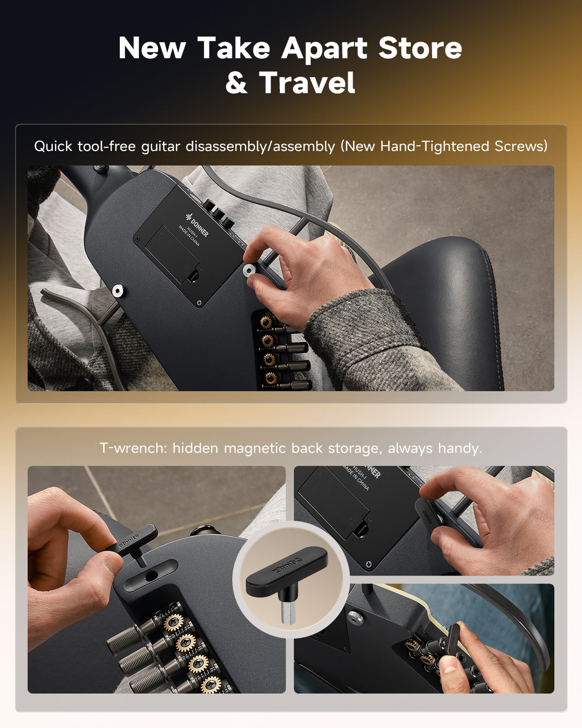 Donner HUSH™ I EVO2 Guitar-Balck##