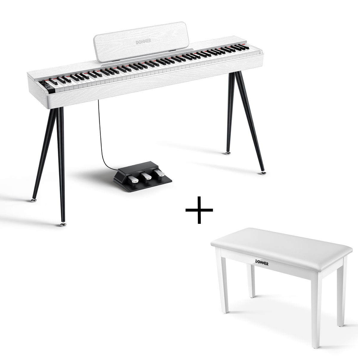 Donner OURA S100 88-Key Graded Hammer Weighted Digital Piano-White##
