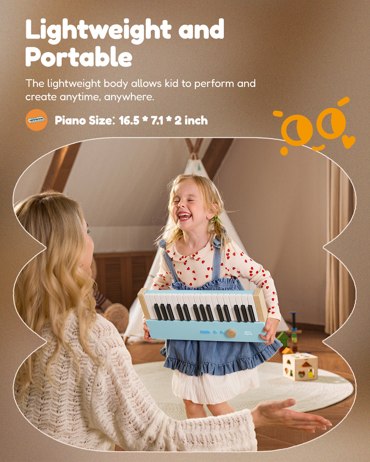 Eastar KIDO V-10 32 Keys Mini Digital Keyboard-Light Blue