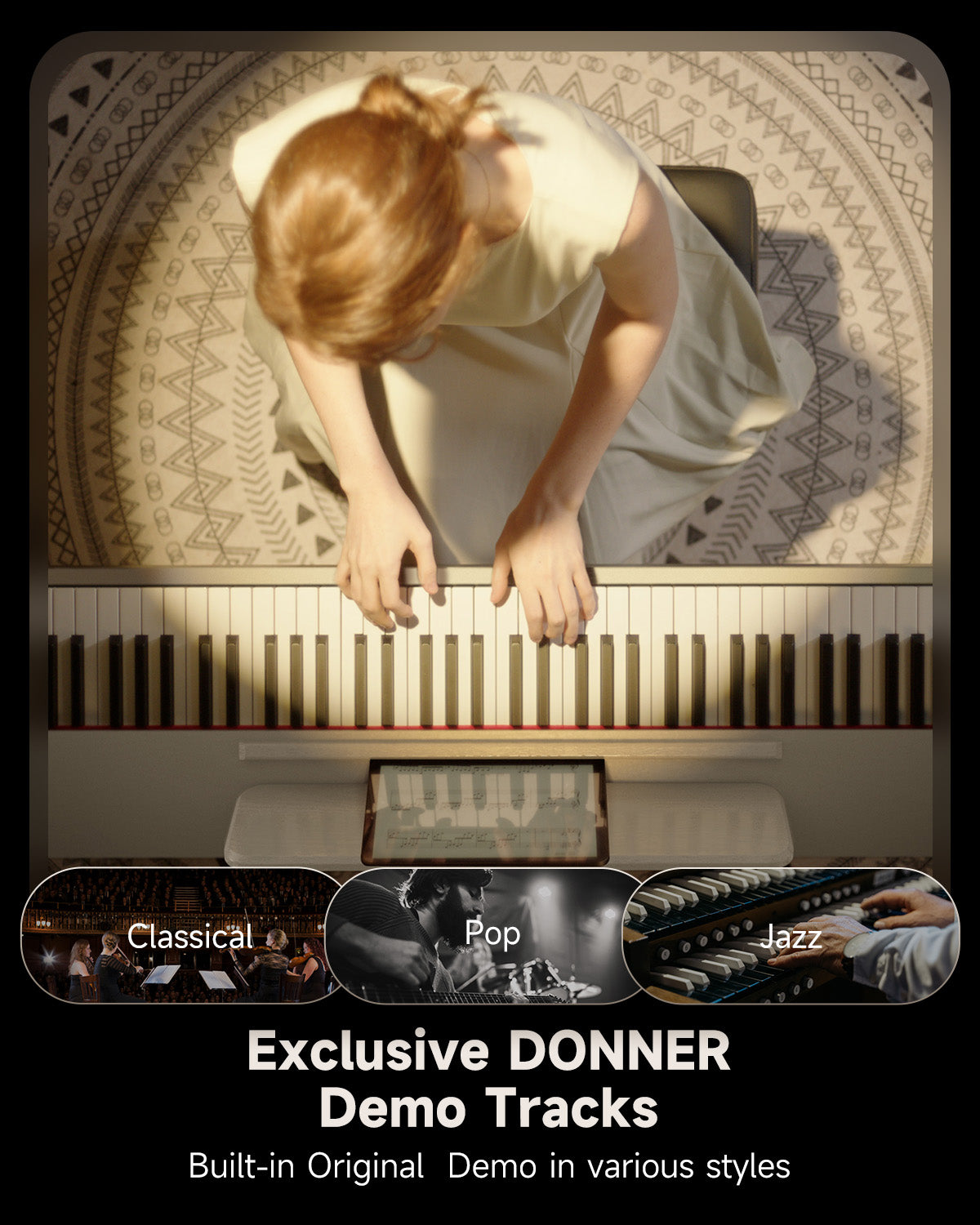 Donner OURA S100 88-Key Graded Hammer Weighted Digital Piano-White##