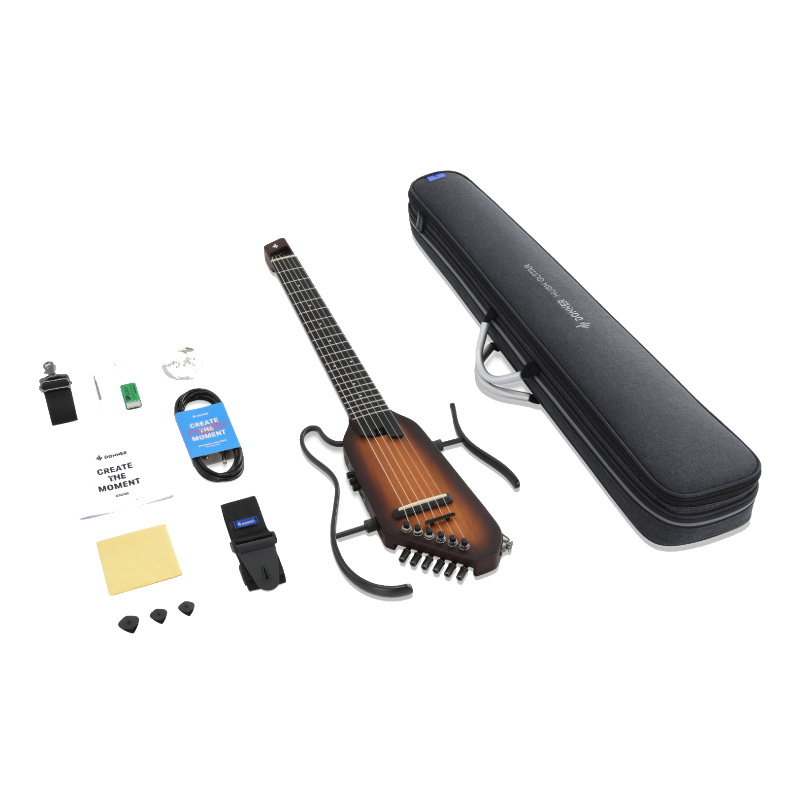 Donner HUSH™ C Nylon Acoustic-Electric Guitar-Sunburst##