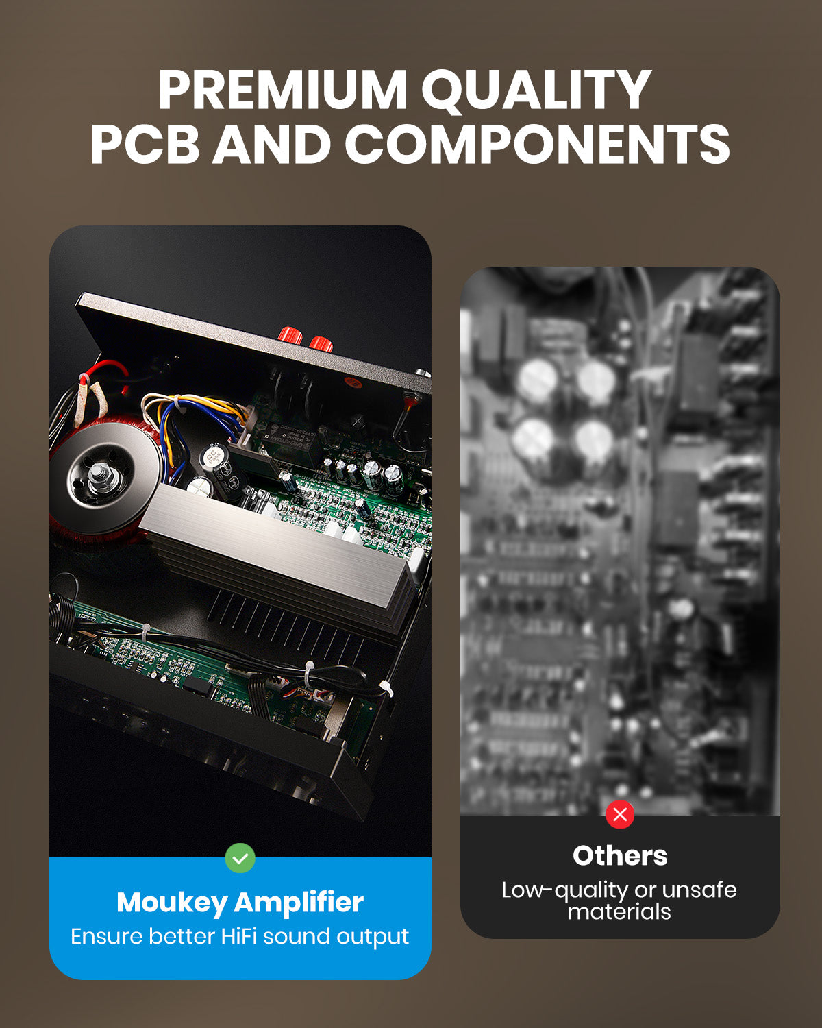 Moukey MAMP1 Stereo Amplifier with Bluetooth 5.0