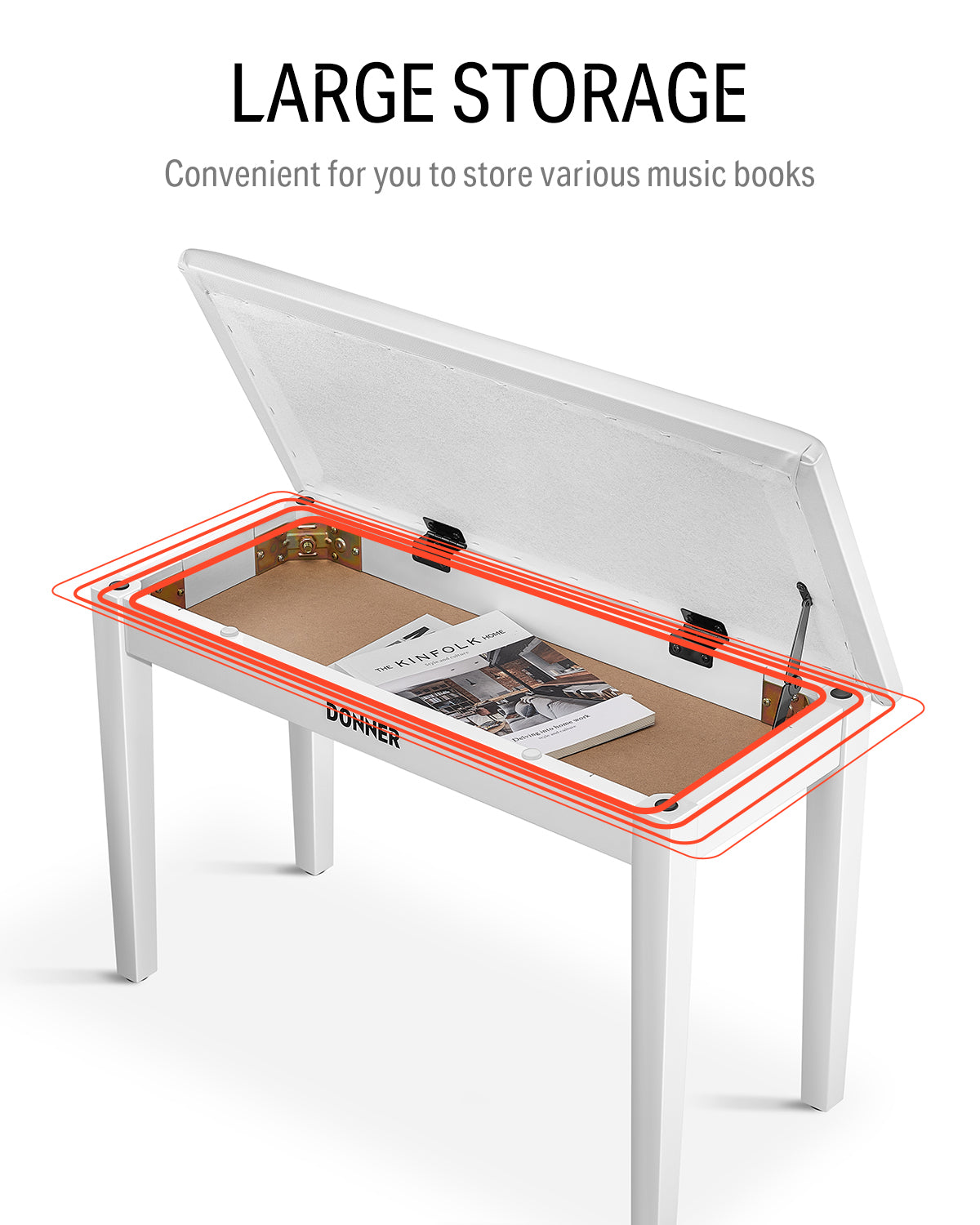 Donner Duet Piano Bench with Storage