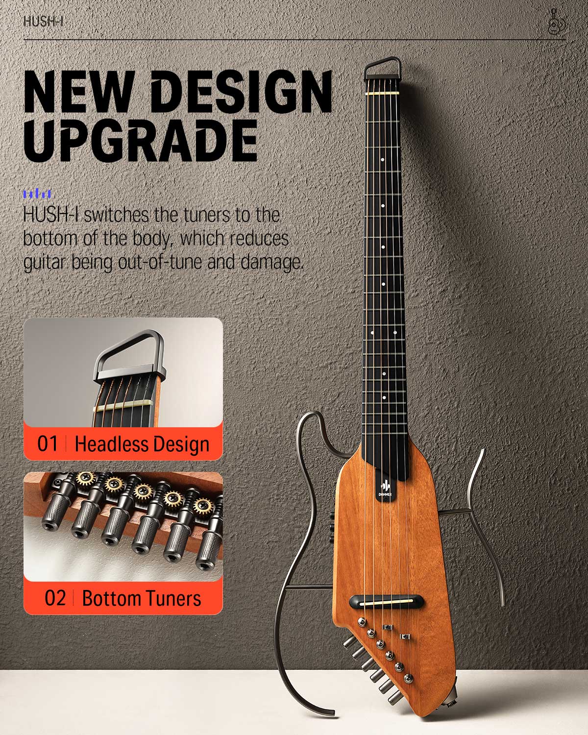 Donner HUSH-I Headless Hush Guitar Kit