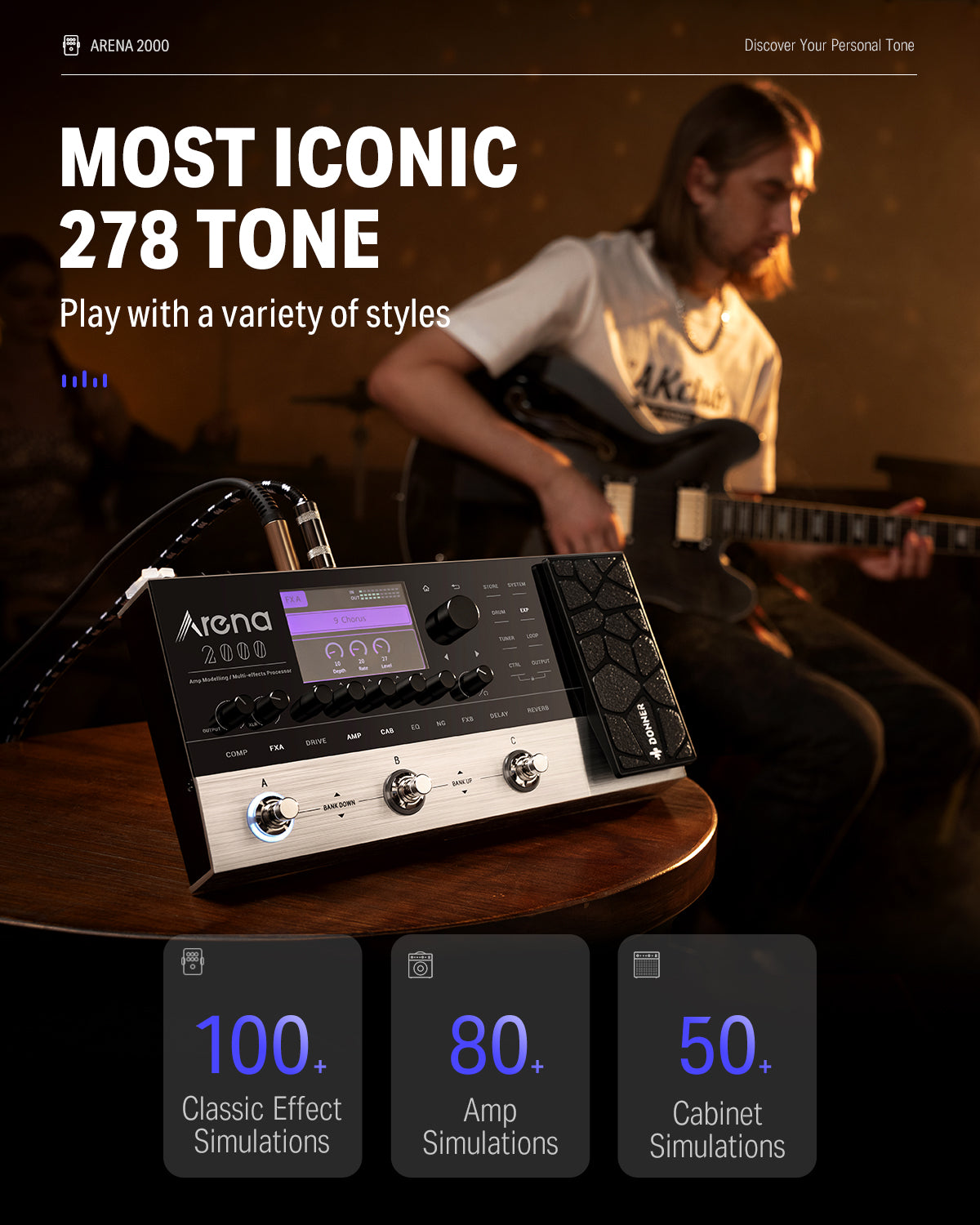 Donner-Arena-2000-Multi-Effects-Guitar-Pedal-Modeling-Multi-Effects-Processor