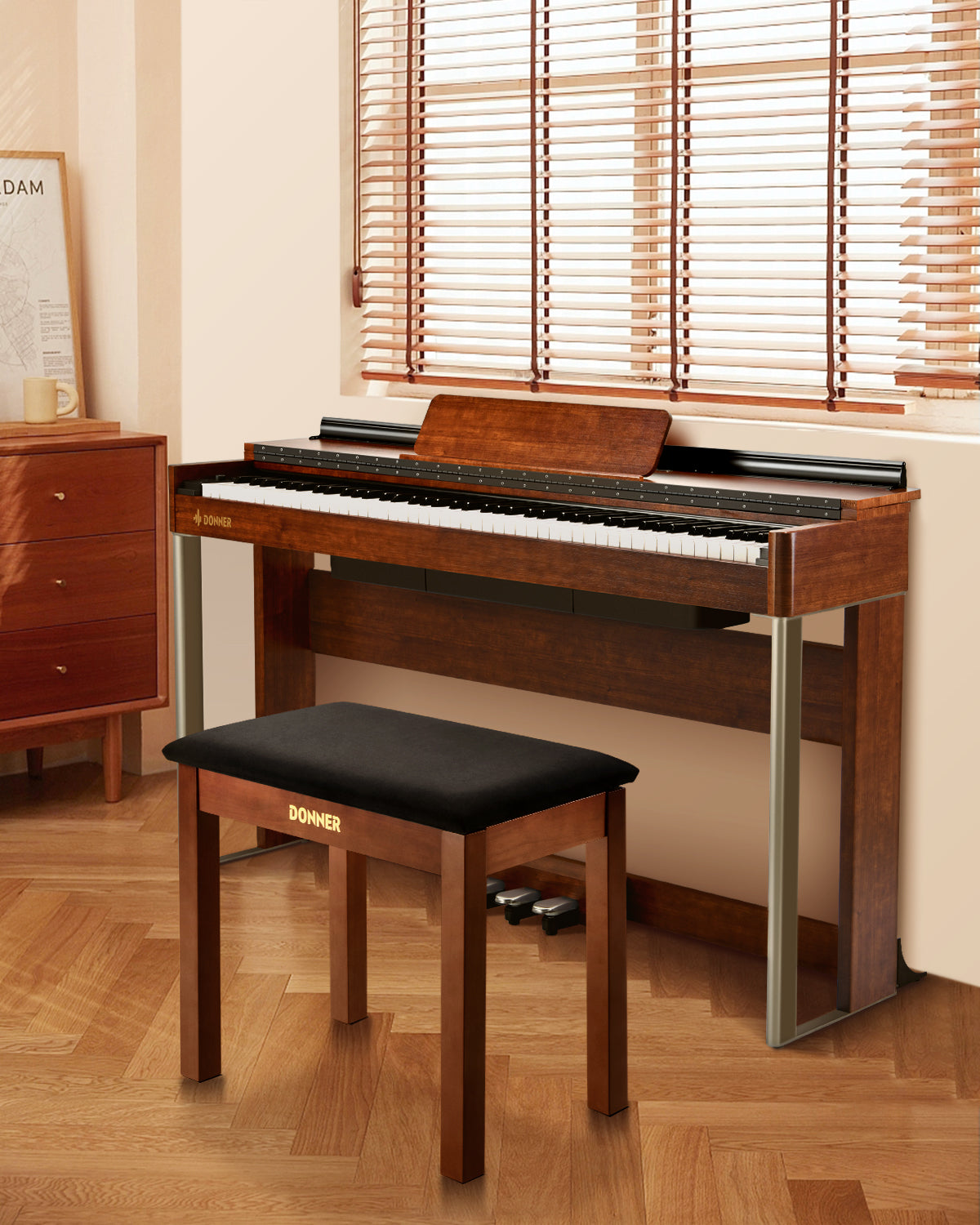 Donner DKB-10 Solid Wood Color Piano Bench