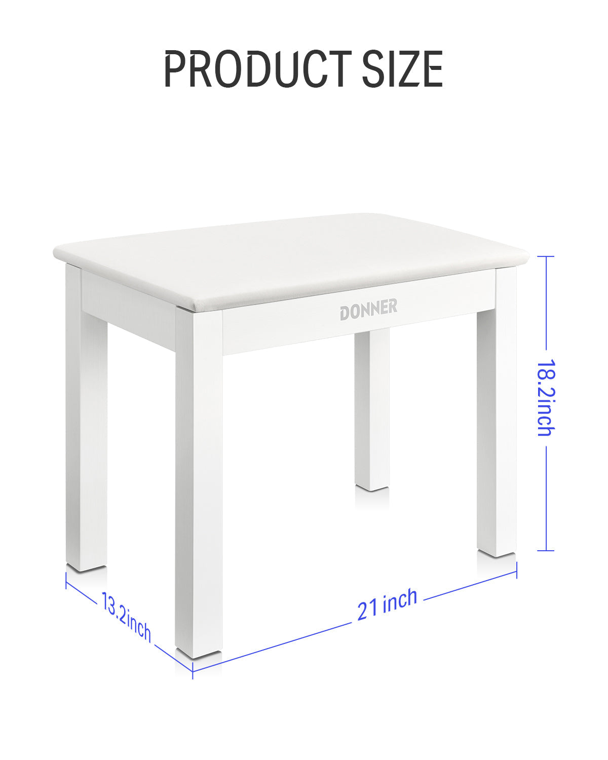 Donner DKB-10 Piano Bench with Storage White