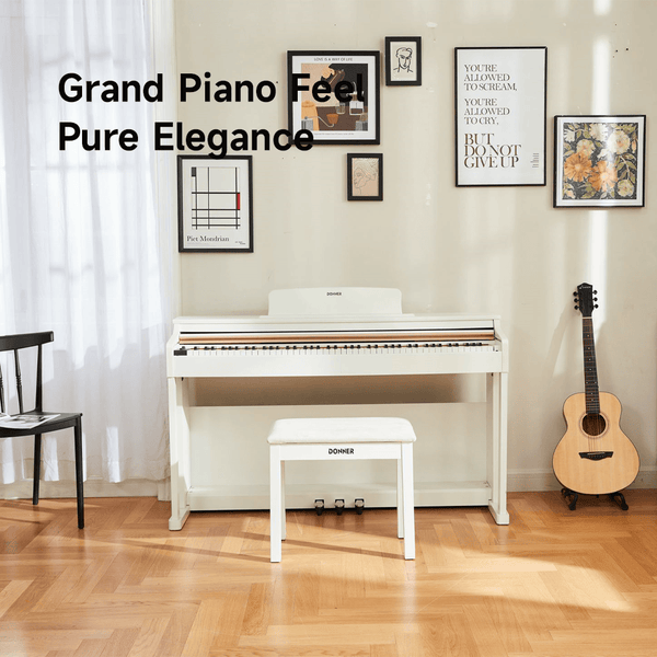 Discover the Donner DDP-100 88-Key Weighted Action White Digital Piano Bundle