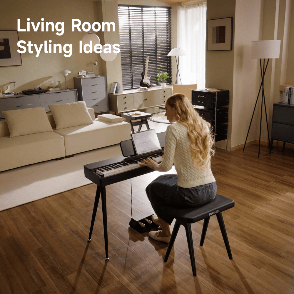Elevate Home Aesthetics: 3 Living Room Styling Ideas with Donner Home Digital Piano