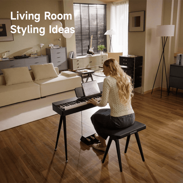 Elevate Home Aesthetics: 3 Living Room Styling Ideas with Donner Home Digital Piano
