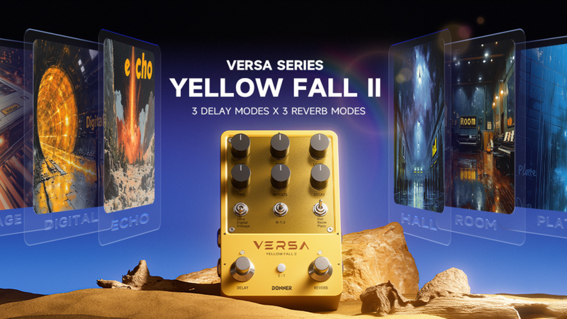 Discover the Donner Versa - Yellow Fall II Delay & Reverb Pedal