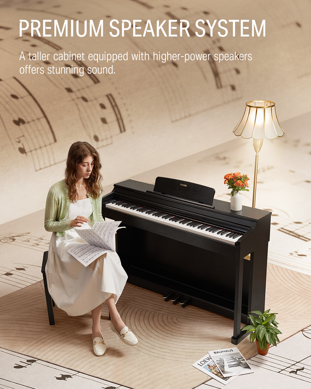 Donner DDP-100 Digital Piano for Beginners 88-Key Weighted-Black##