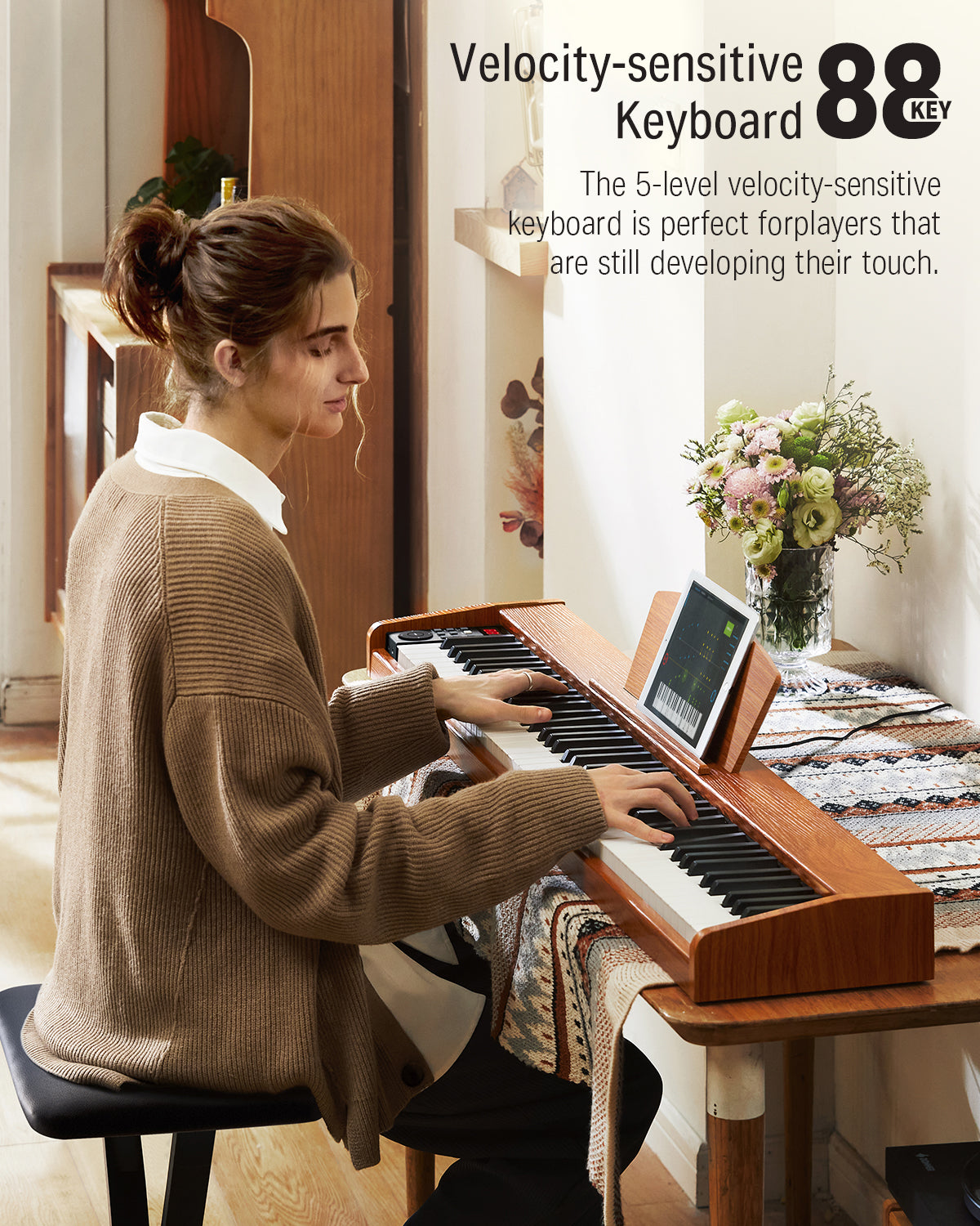 Donner DEP-1S Semi Weighted Keyboard Digital Piano-Natural Upgrade##