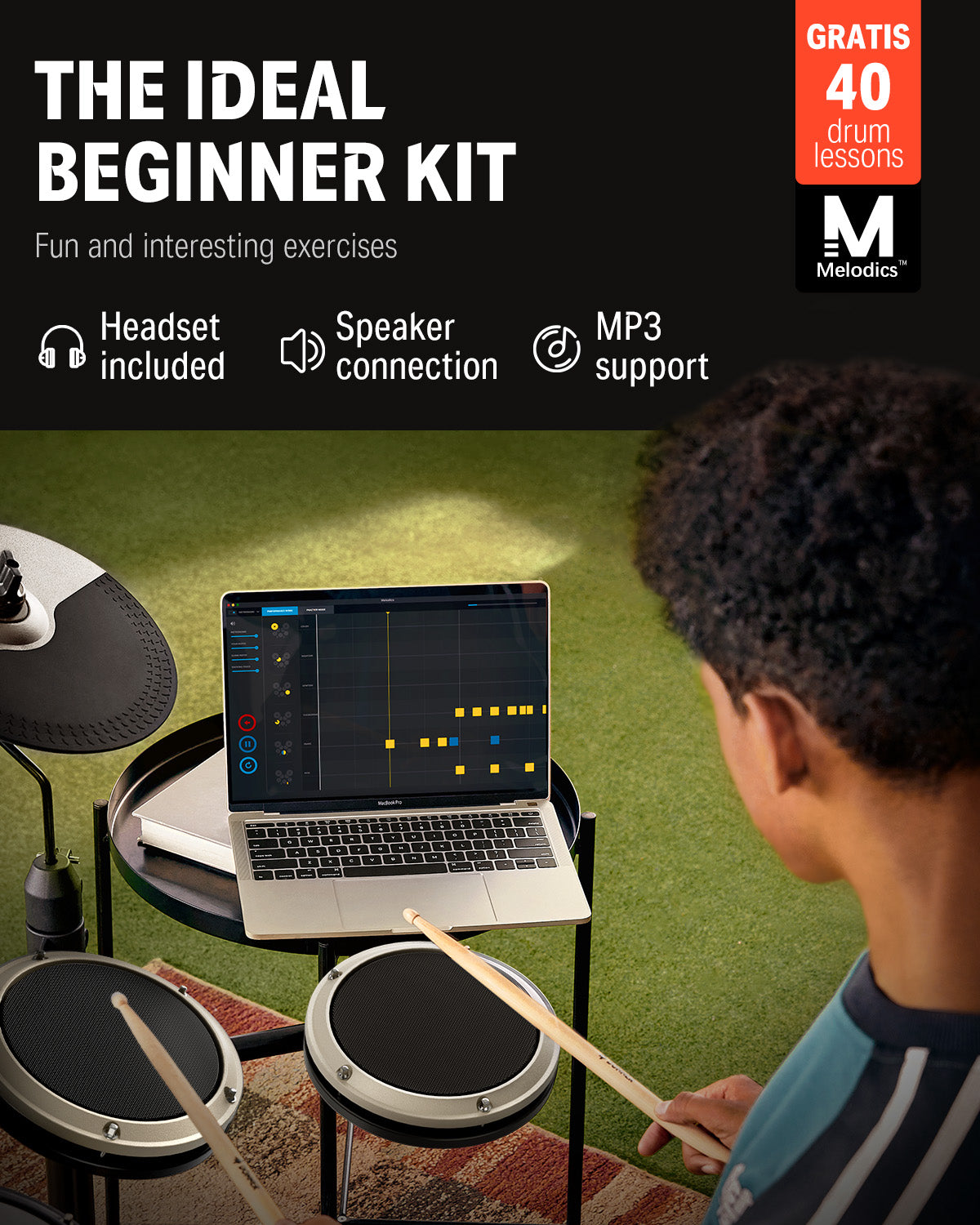 Donner DED-80 Electronic Drum Set-White##