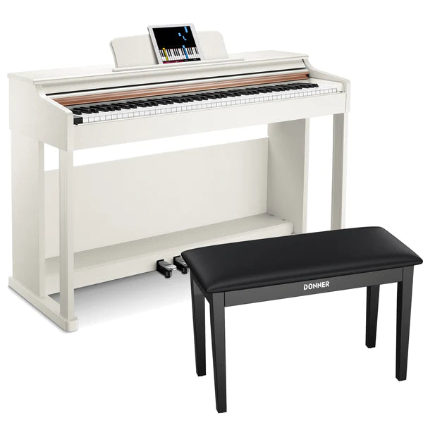 Donner Home Digital Piano 88 Touches, Piano Keyboard Bundle avec support de meuble Triple Pédales pour débutants Hobbyistes, DDP-100 Noir