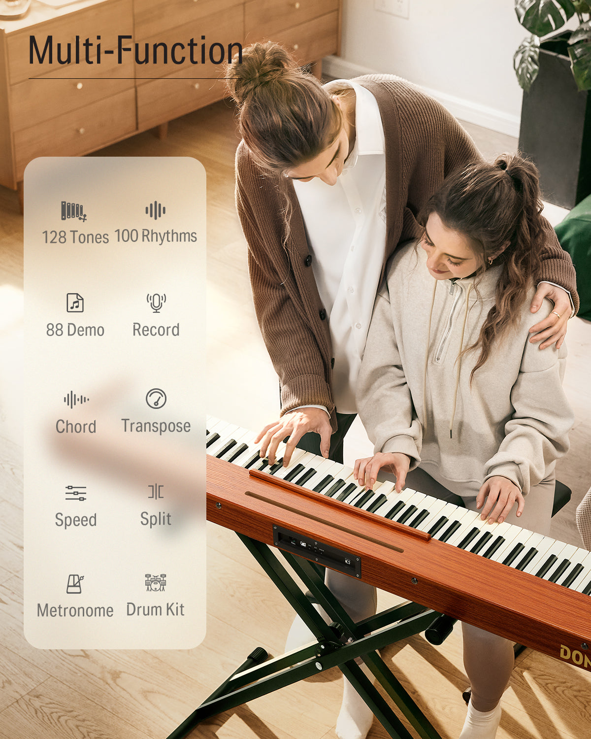 Donner DEP-1S Semi Weighted Keyboard Digital Piano-Natural Upgrade##