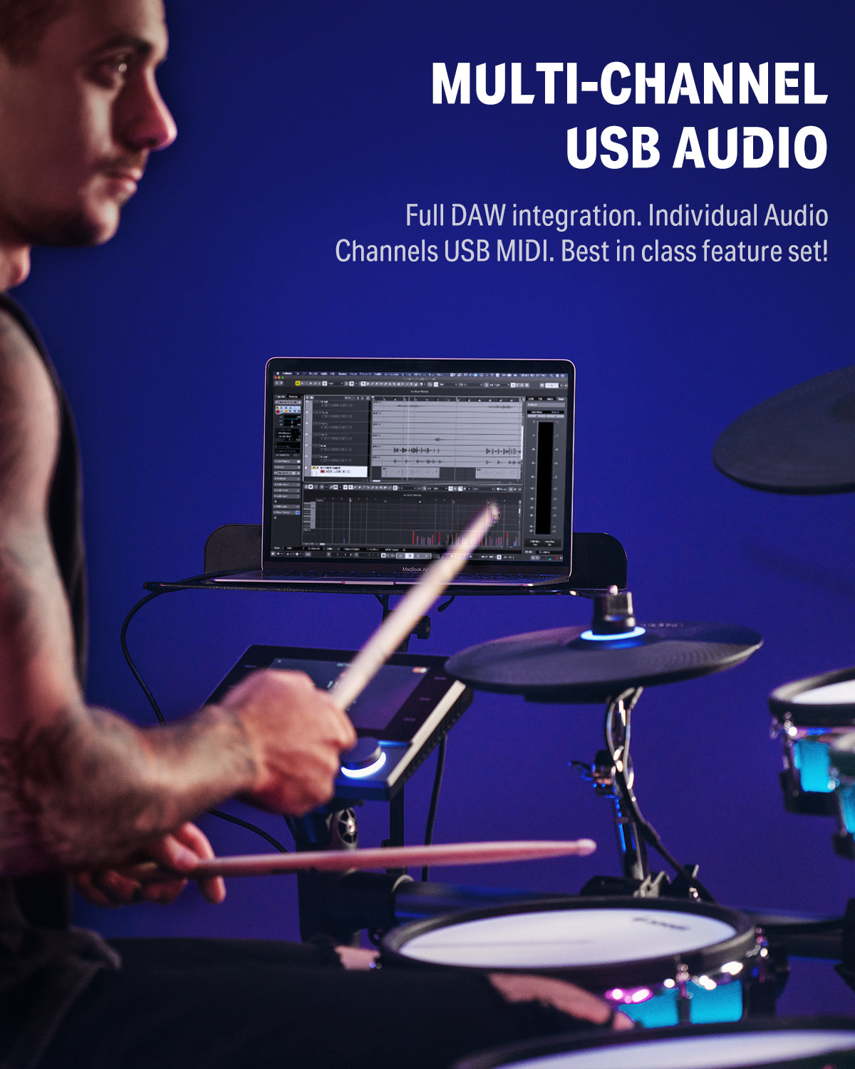 Donner BackBeat Electronic Drum Set with 7" Touch Screen and 1126 Sounds