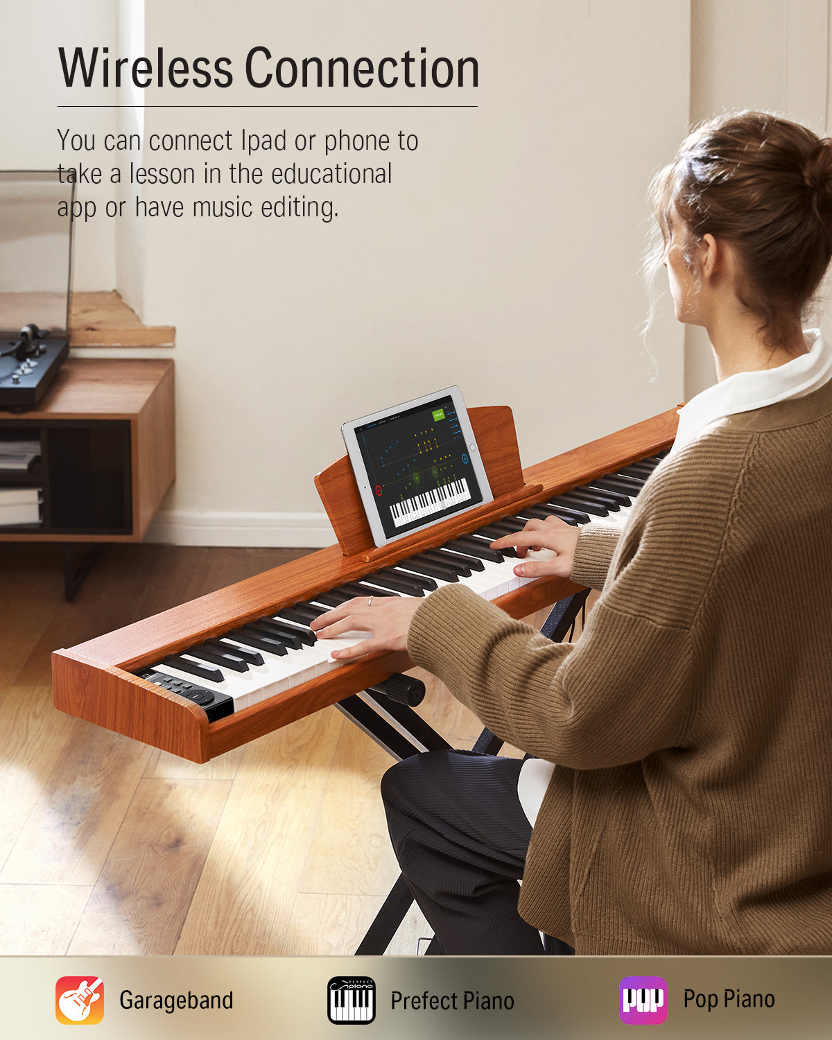 Donner DEP-1S Semi Weighted Keyboard Digital Piano-Natural Upgrade##