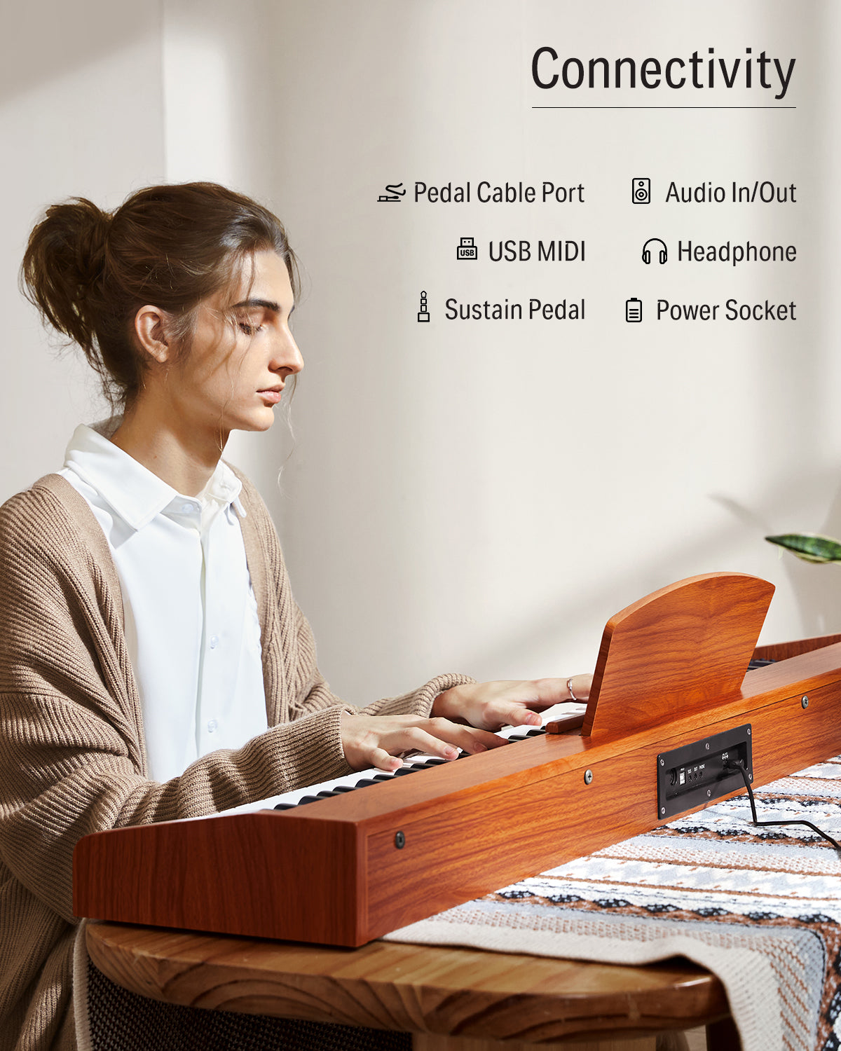 Donner DEP-1S Semi Weighted Keyboard Digital Piano-Natural Upgrade##
