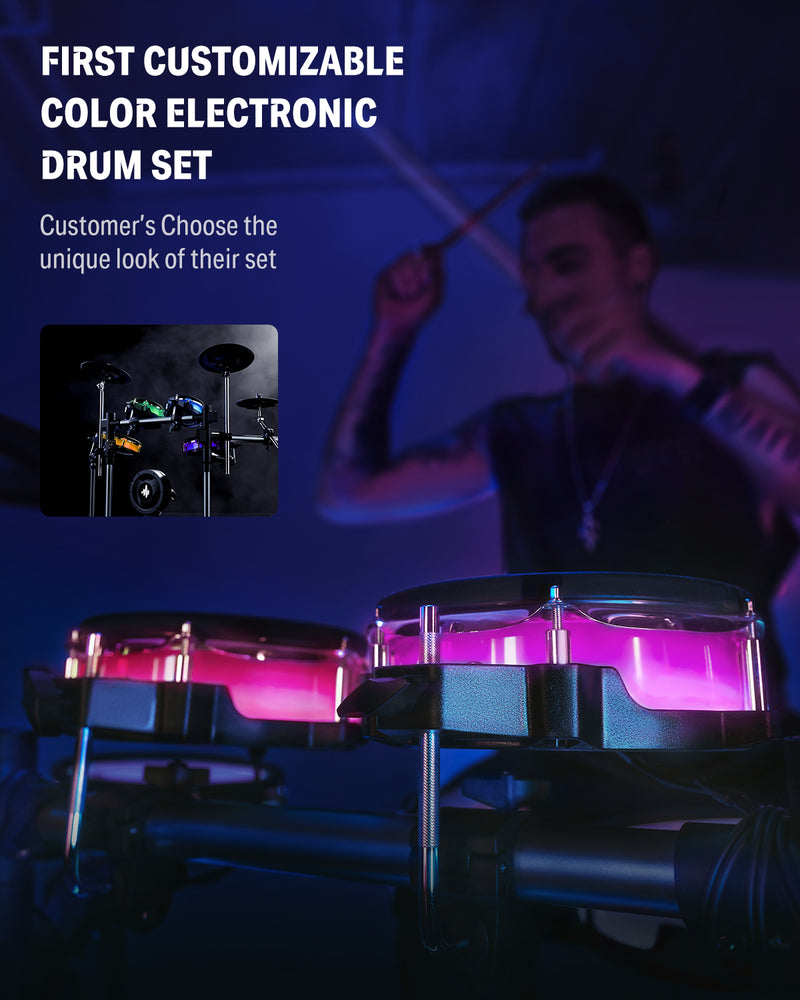 Donner BackBeat Electronic Drum Set with 7" Touch Screen and 1126 Sounds