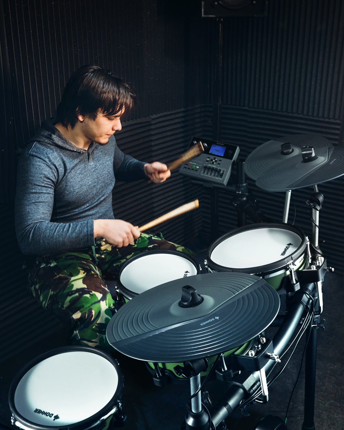 Donner DED-500 Electronic Drum Set 5-Drum 3-Cymbal with Standard Mesh Heads/Included BD Pedal