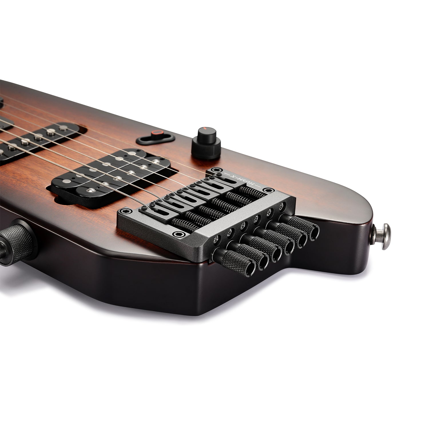 Donner Hush-X ブラウン HUSH-X Travel Electric Guitar, Lightweight Headless, Perfect for