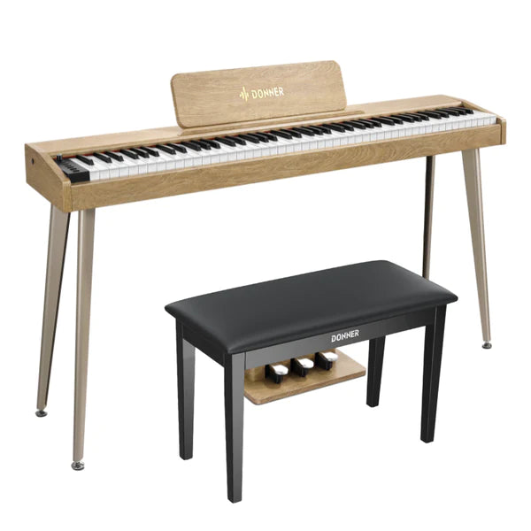 Donner DDP-60 88-Key Semi-Weighted Upright Keyboard Piano-Natural##