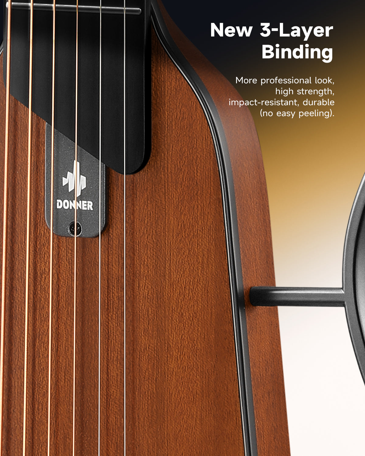 Donner HUSH I EVO2 Acoustic-Electric Travel Guitar