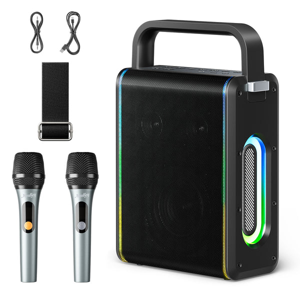 Moukey MPS5 Portable Karaoke Machine 200W Peak Power Bluetooth Speaker 360° Immersive Audio