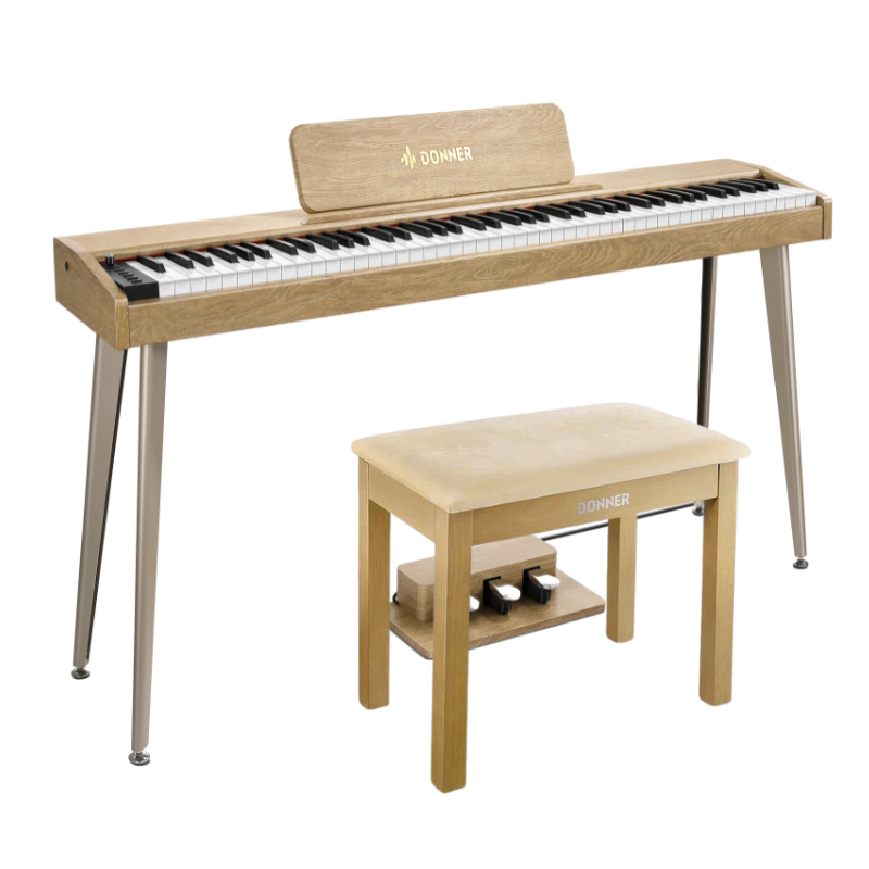 Donner DDP-60 88-Key Semi-Weighted Upright Keyboard Piano-Natural##