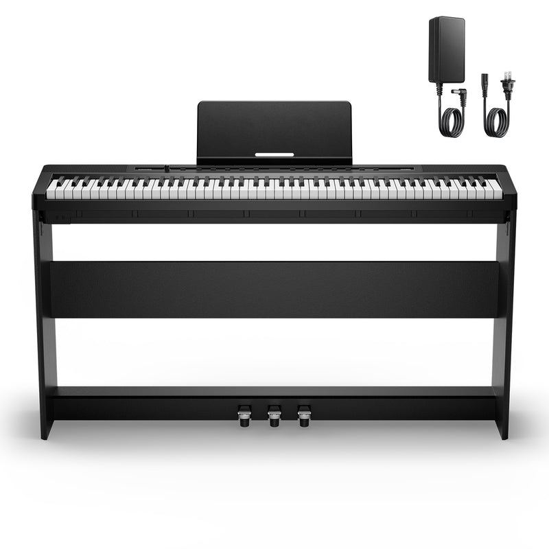 Donner DEP-16S Black Digital Piano Electric 88-Key Weighted Steel with Stand